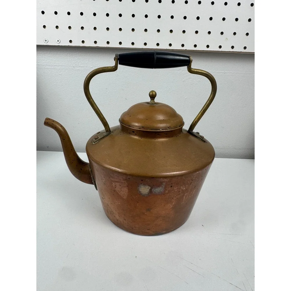 Vtg Taurus Portugal Copper Tea Kettle‎ Pot Rustic Farmhouse Cottagecore